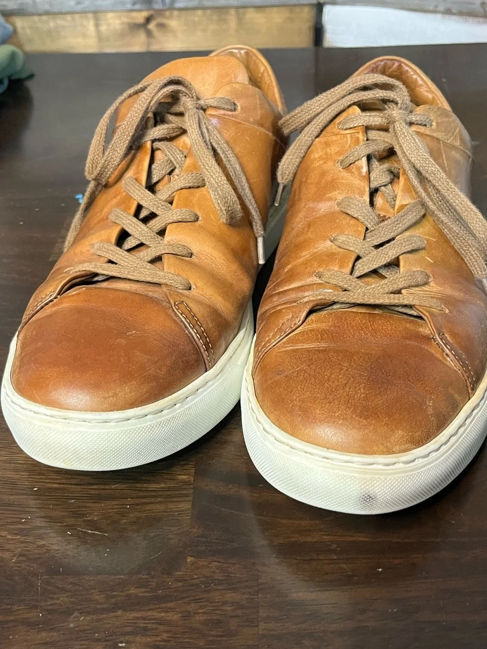Aquatalia Brown Leather Sneakers, Sz 10
